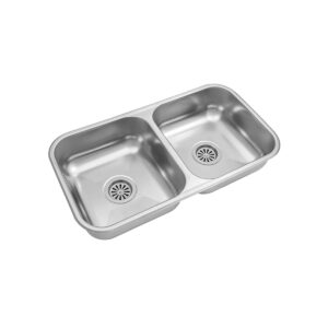 Bacha Pileta Johnson Cocina Doble Rr37 63.3x34x15